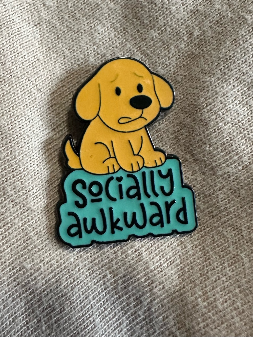 Puppy "Socially Awkward" Enamel Pin